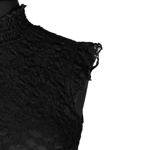 Creative Design Works Women's Blouse Black Floral Lace Stretch Sleeveless Top S - Picture 9 of 9